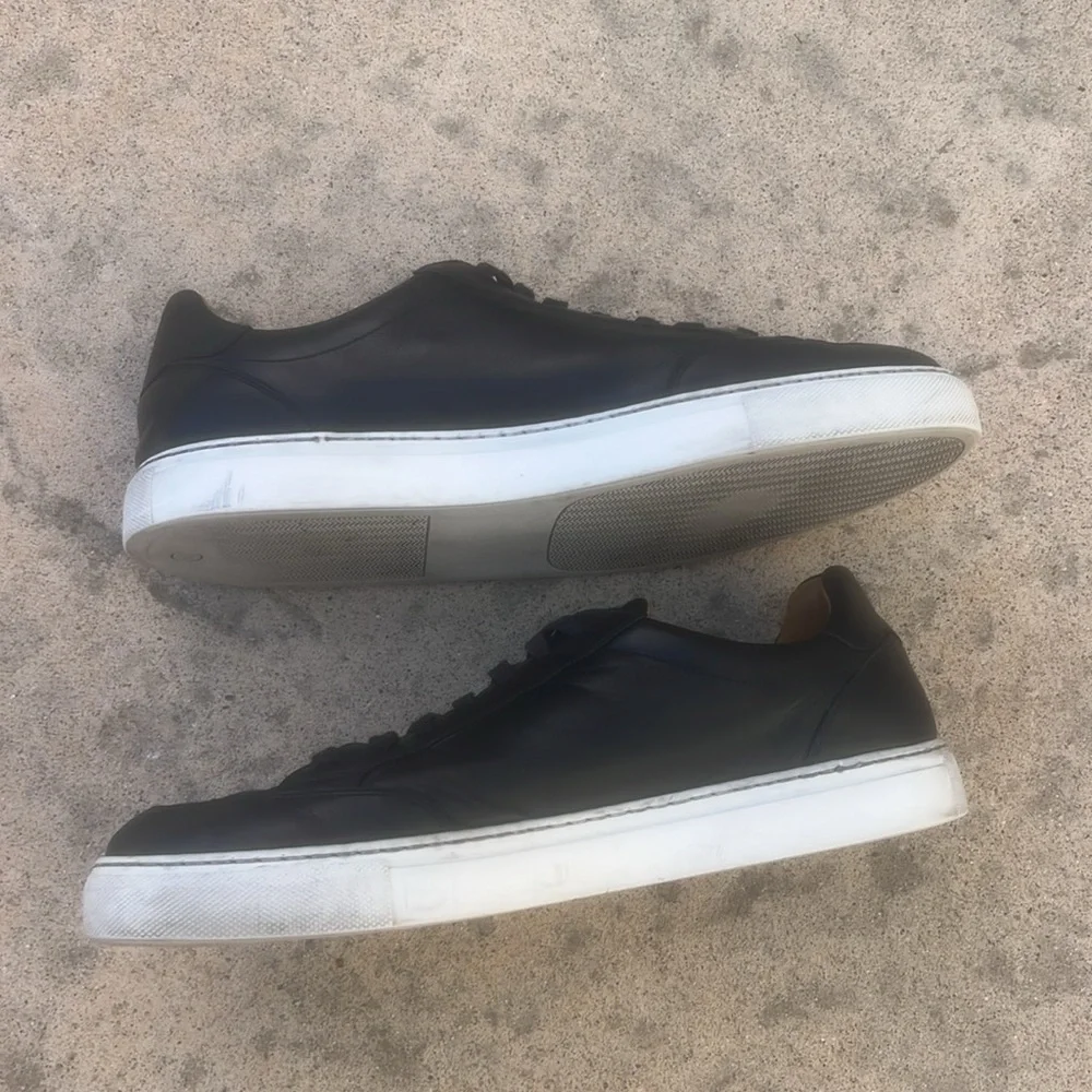 Magnanni Men's Black Leather Casual Dressy Sneaker Shoes Size 13